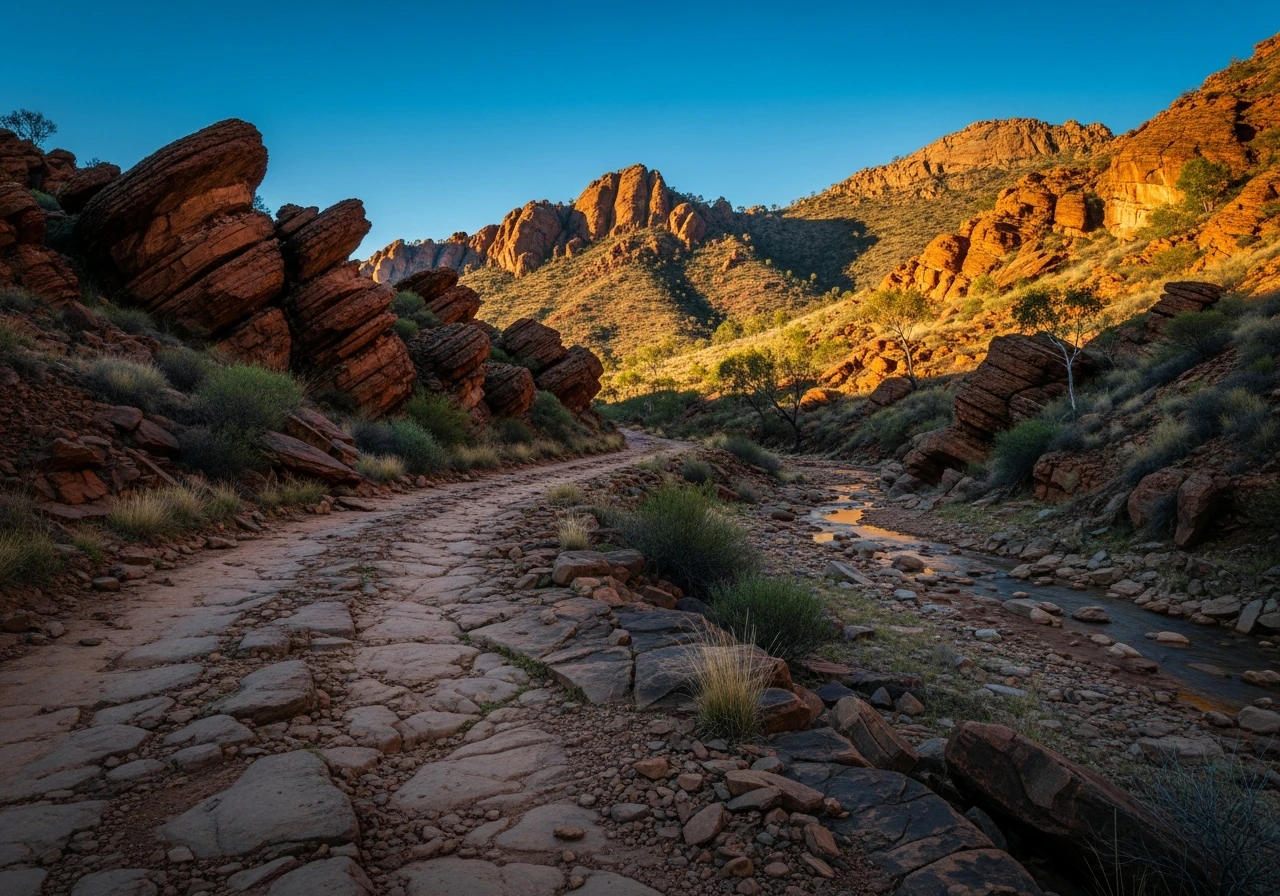 Self-drive tracks through 600-million-year-old geology