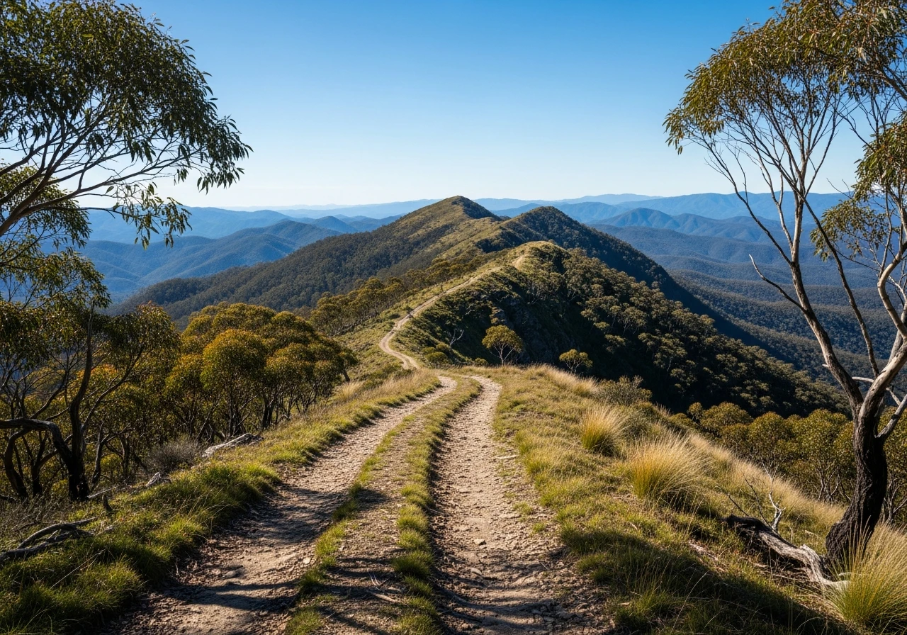 The ridgeline track towards Mt Blue Rag summit