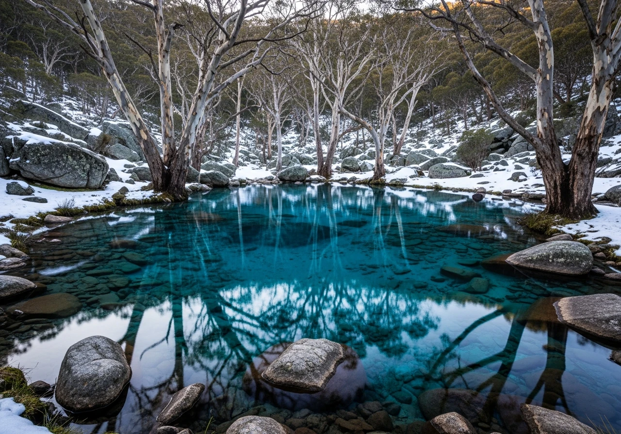 Blue Waterholes - the azure spring on the Yarrangobilly River