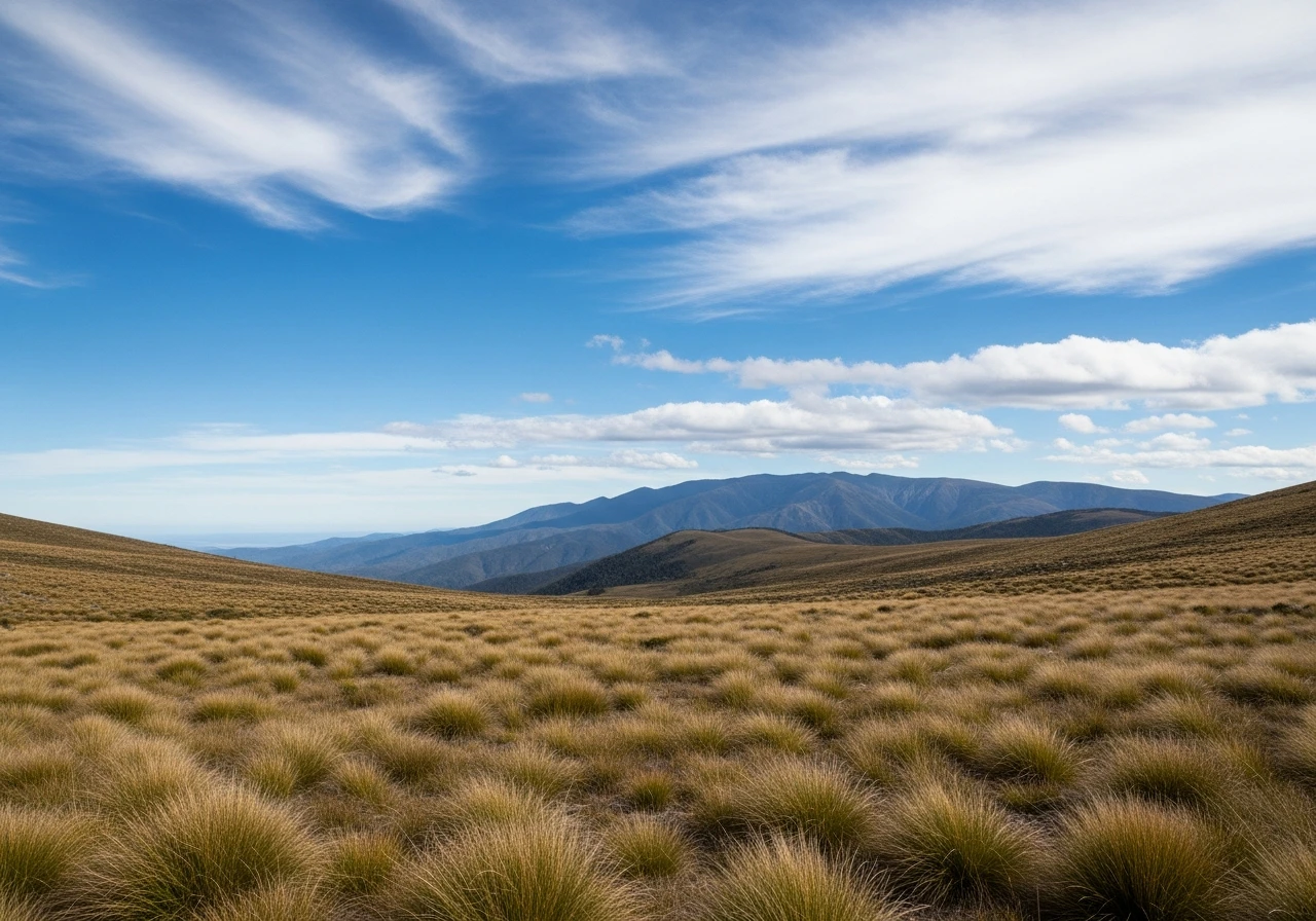 Buttongrass plains with Mount Bogong on the horizon