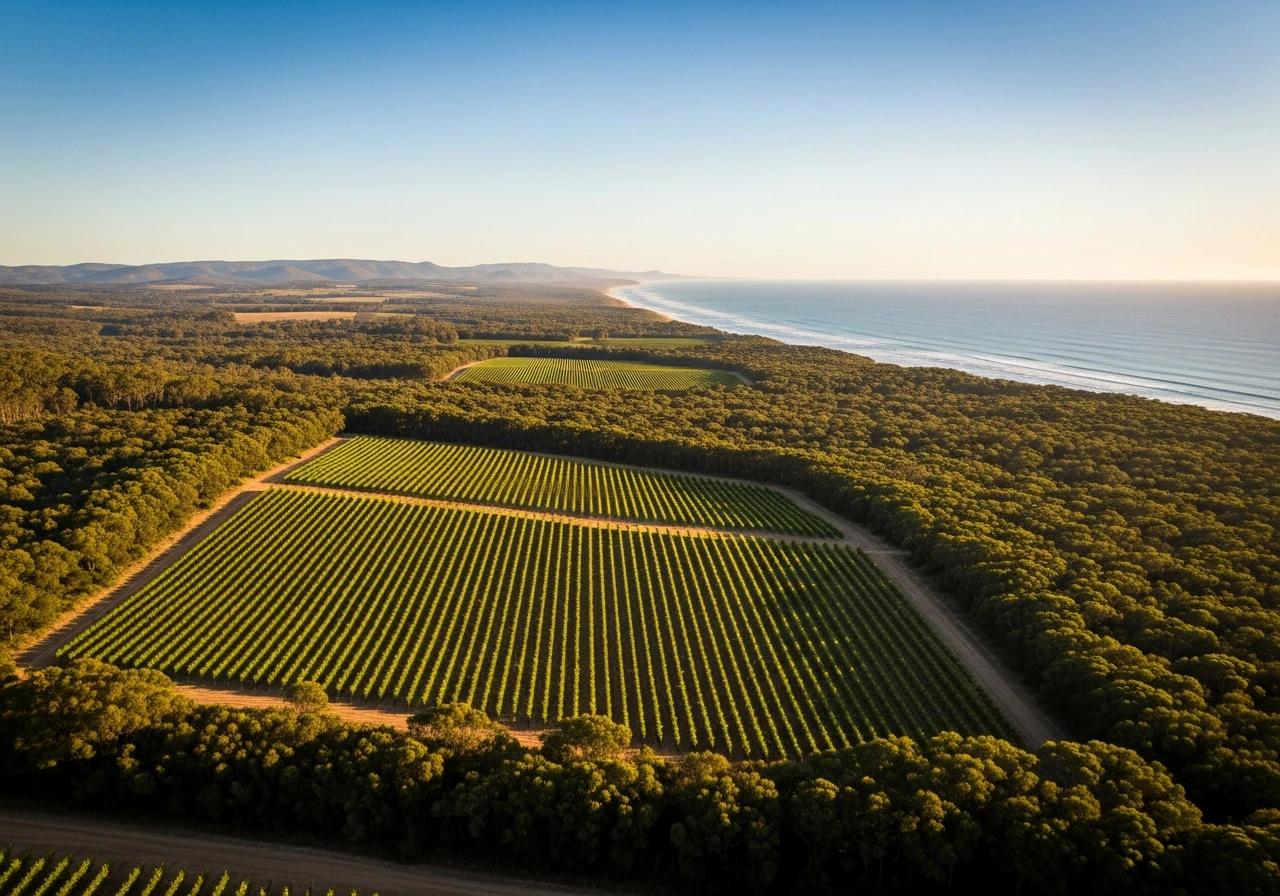 Margaret River wine country bordered by karri forest