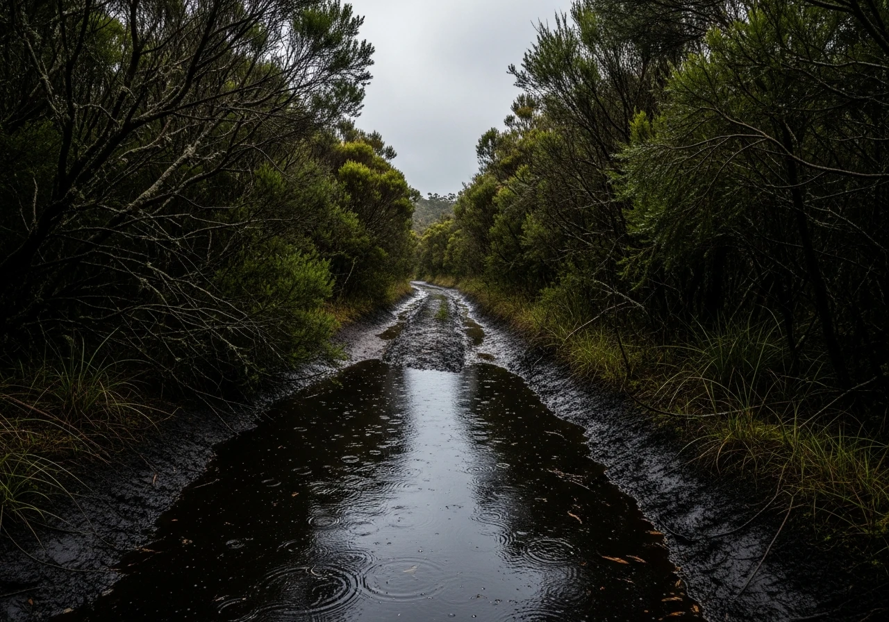 One of the bog holes that define the Climies Track