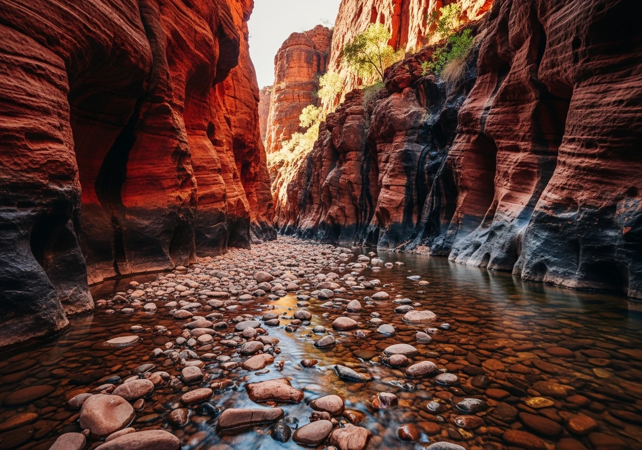 El Questro Gorge - tight walls and rocky creek crossings