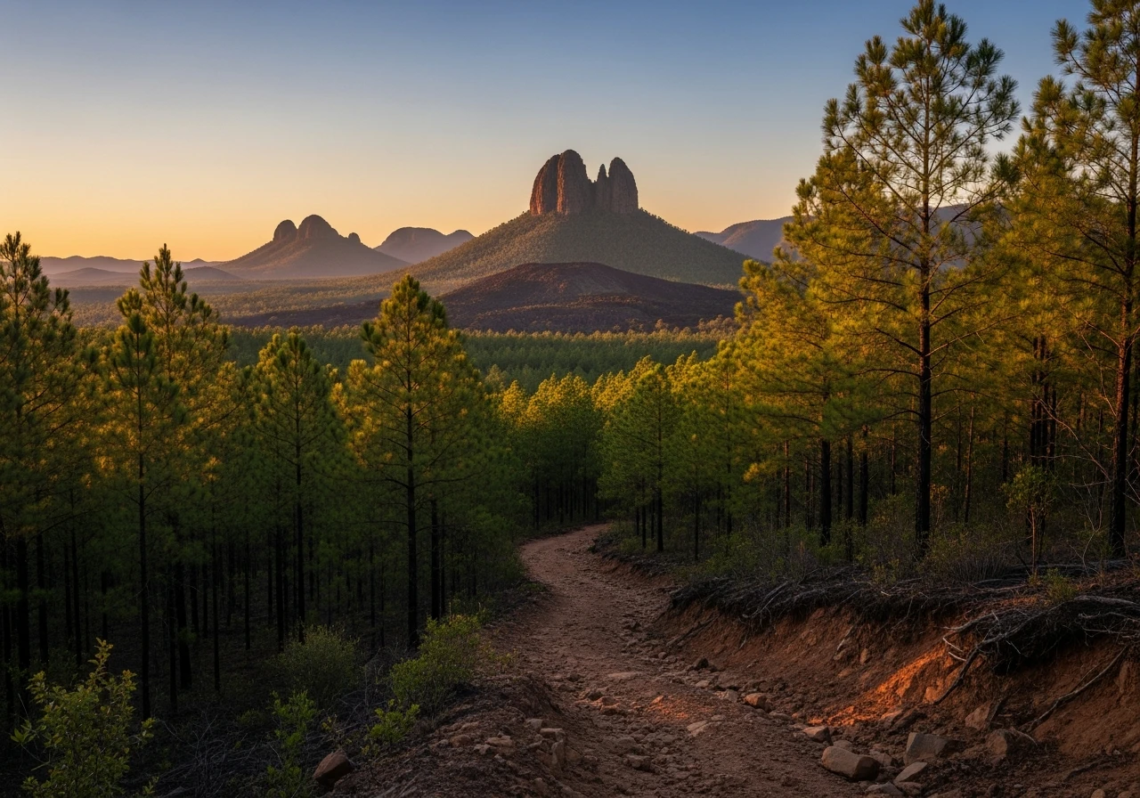 Power Line Track with Glass House Mountains backdrop