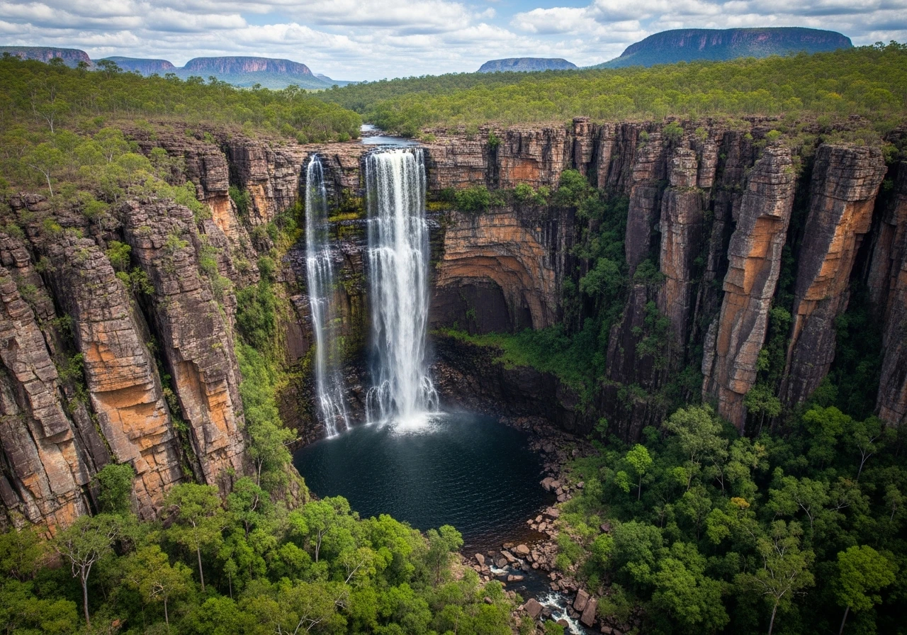 Jim Jim Falls from the escarpment edge