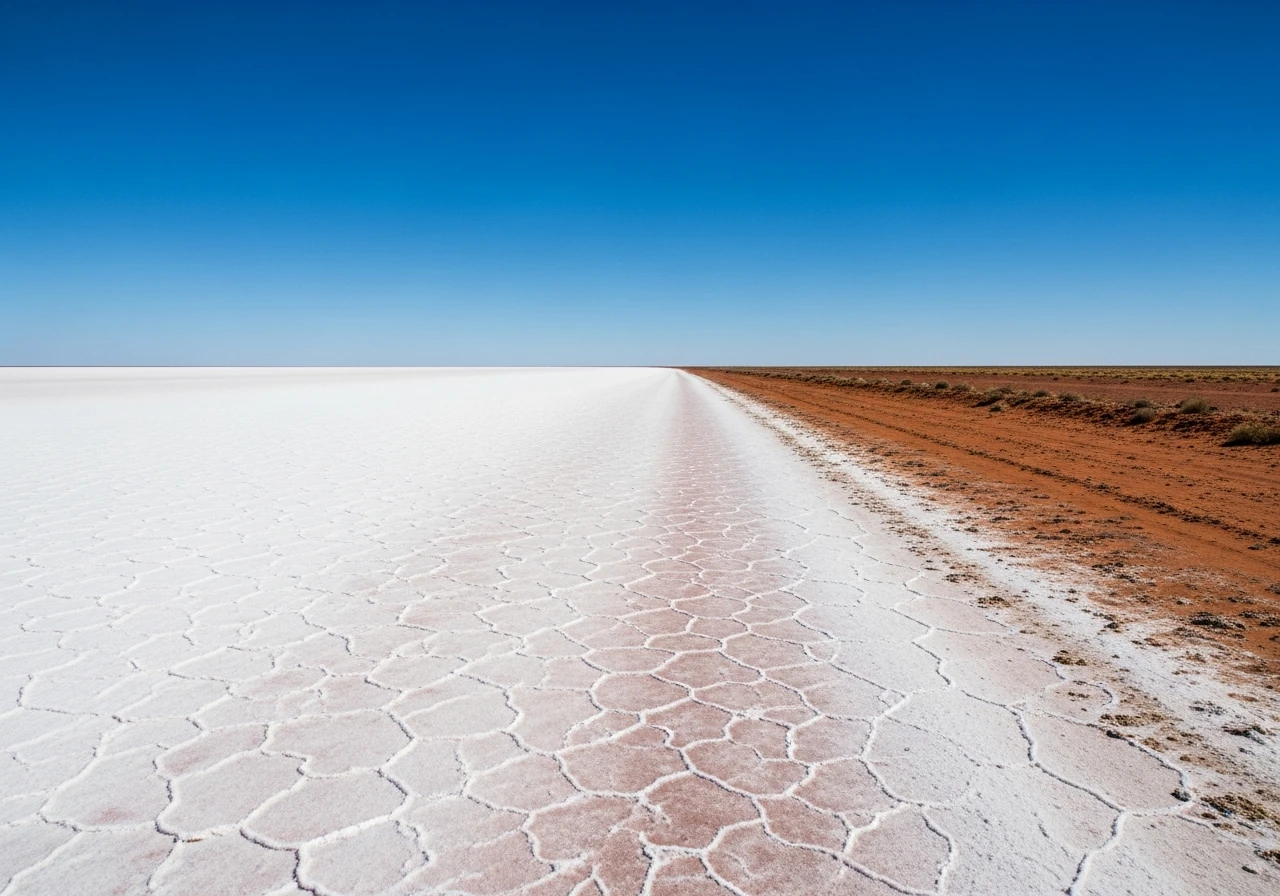 The shore of Lake Eyre at Halligan Bay