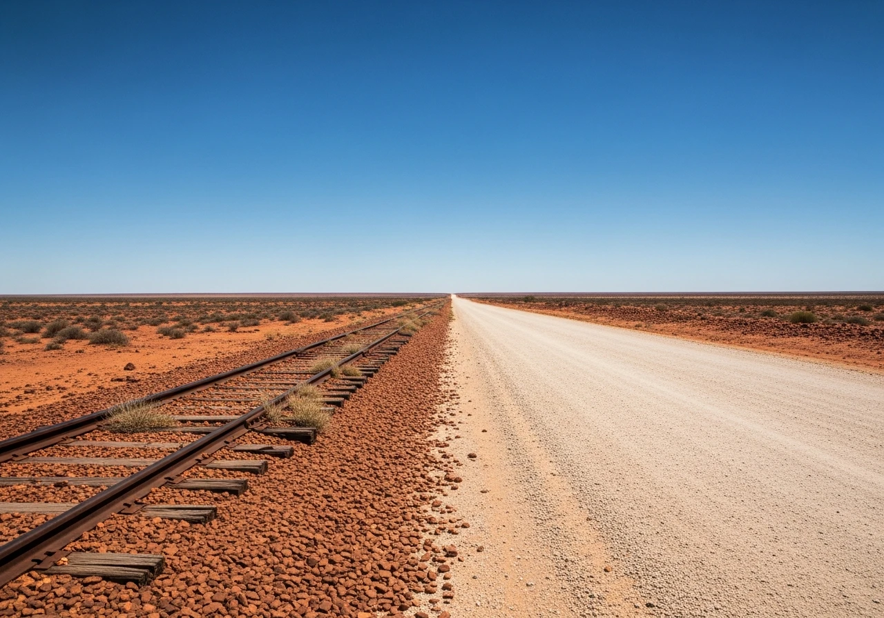 The Oodnadatta Track through gibber desert