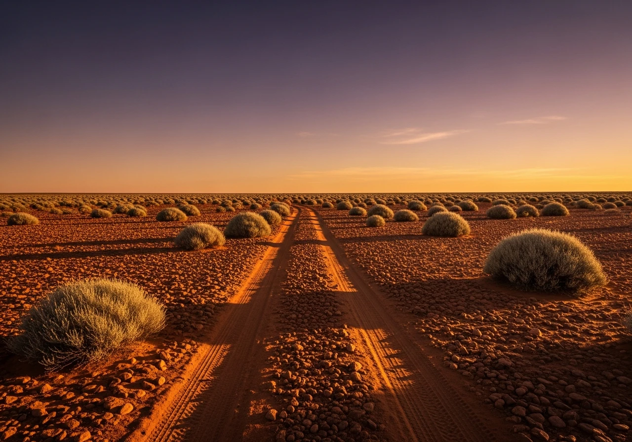 The gibber plains north of Lyndhurst