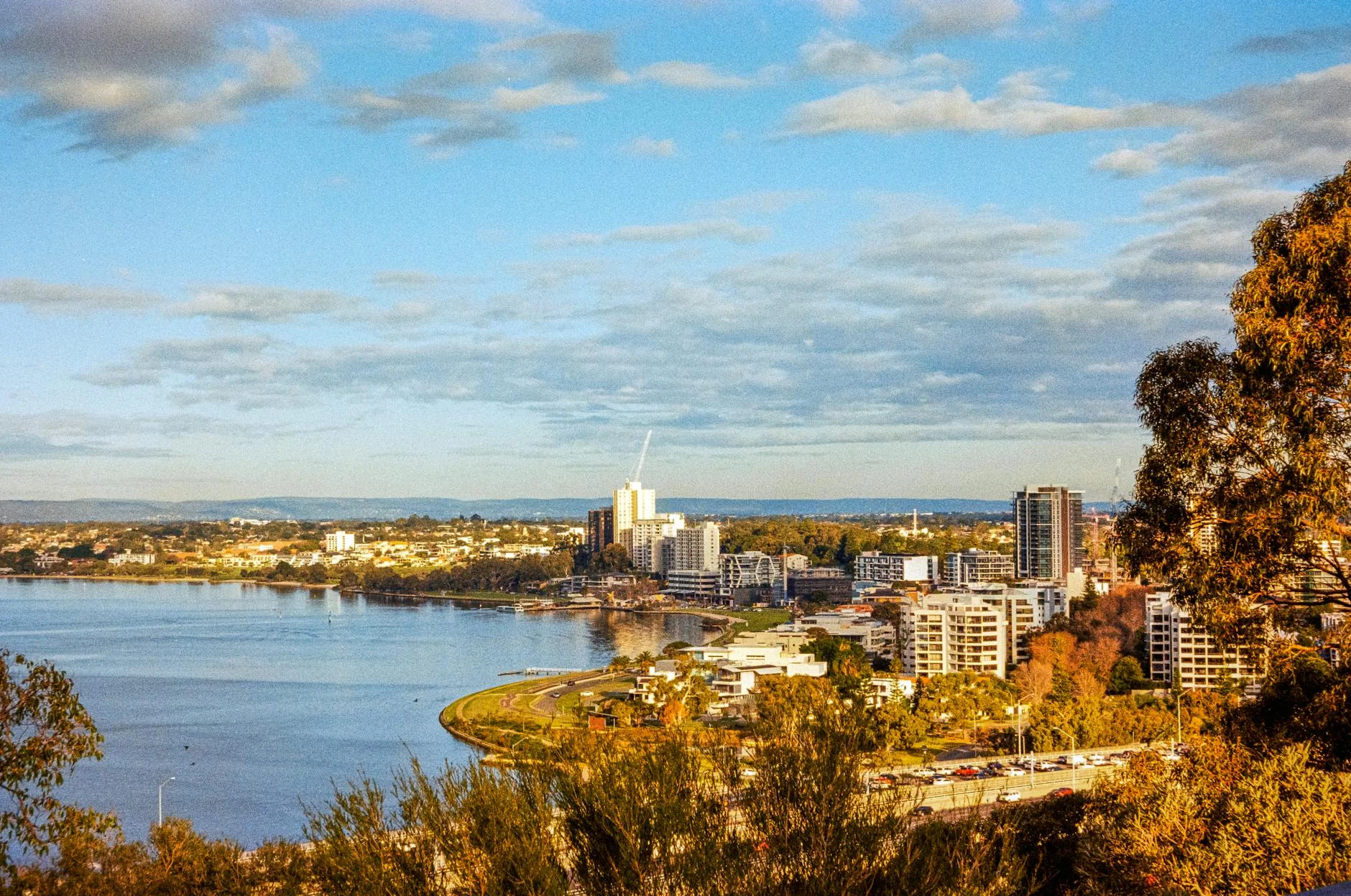 Perth and the Indian Ocean from Kalamunda escarpment