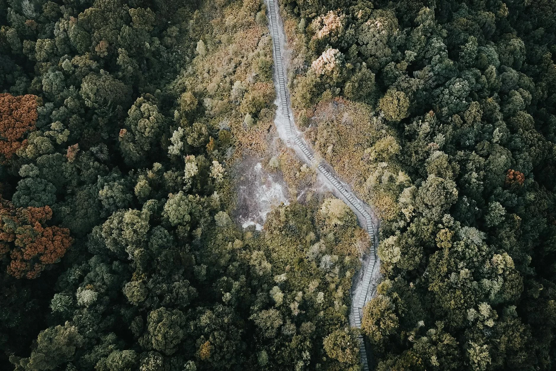 The Zig Zag from above - 1890s railway alignment on the scarp face
