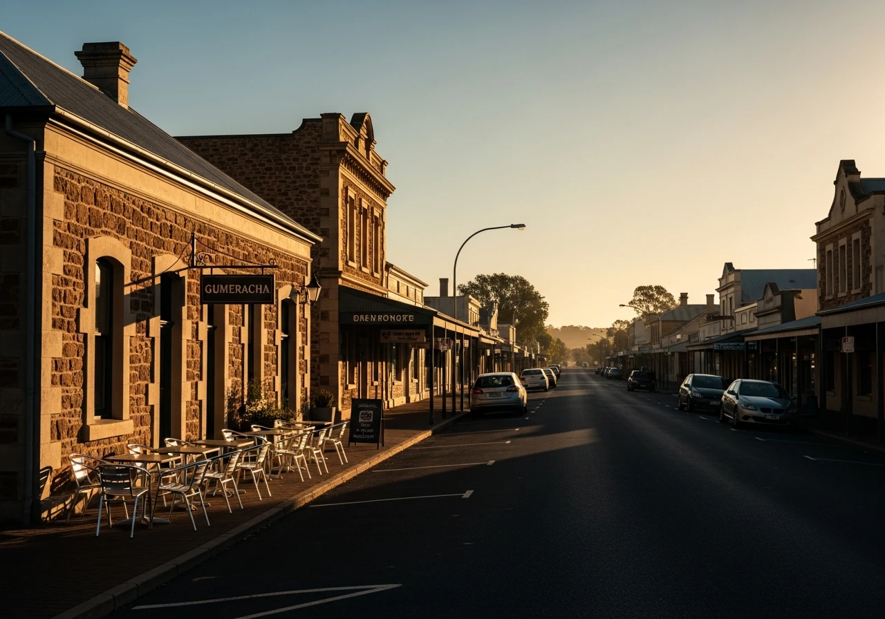 Gumeracha - five minutes from the stage end with good coffee