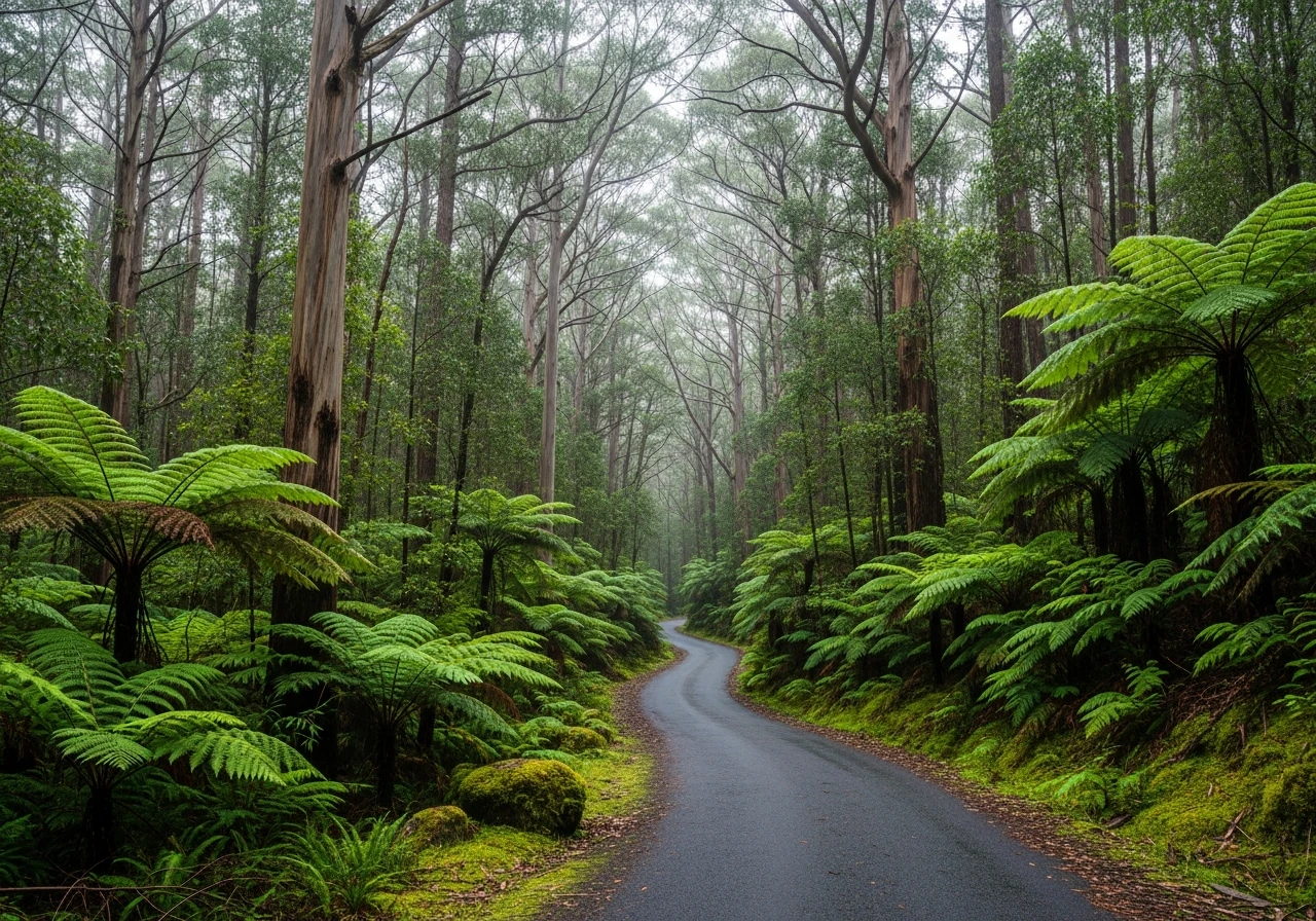 Northeast forest road through old tin mining country