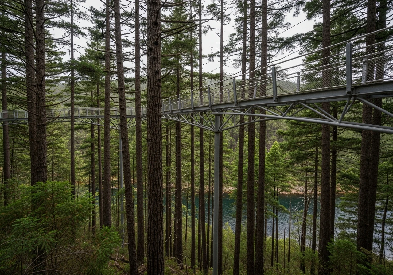 Tahune Airwalk - canopy walk above the Huon pine forest
