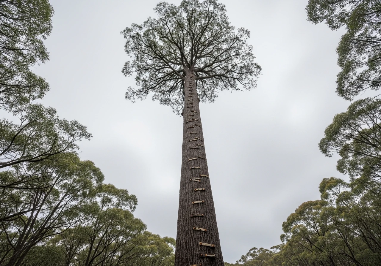 Bicentennial Tree fire lookout - 75-metre climb on karri pegs