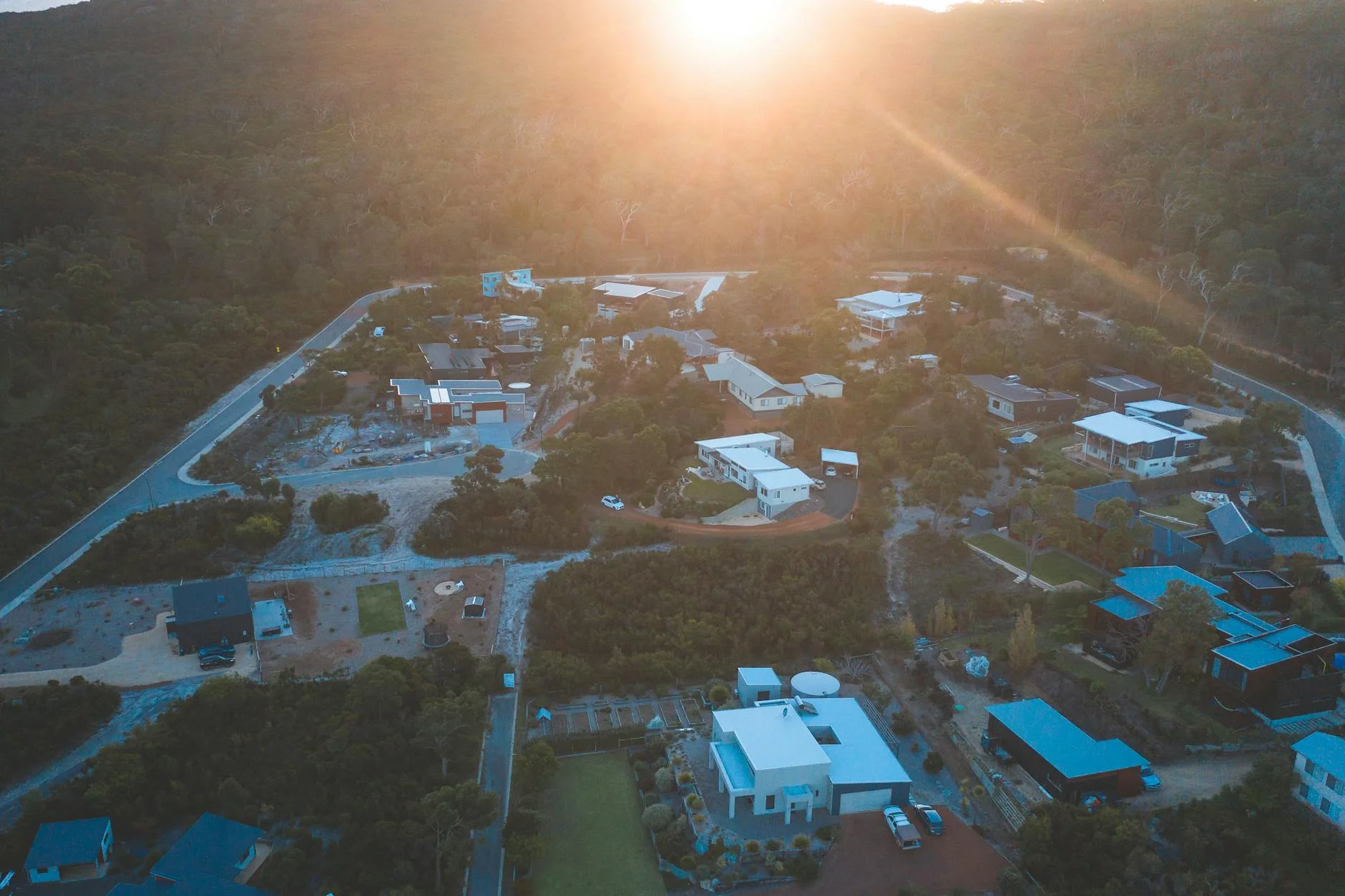 Pemberton from above - timber town wrapped in karri forest