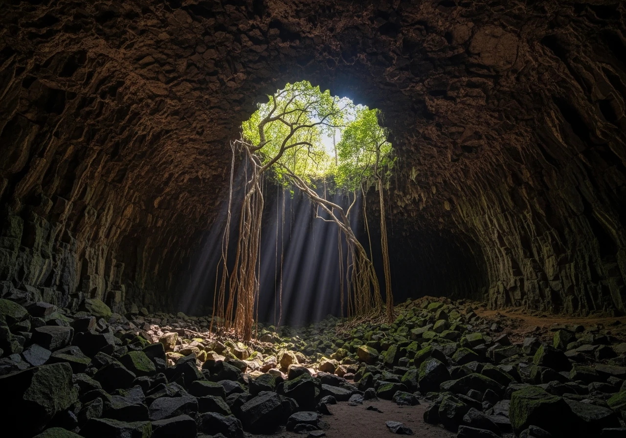 Inside the Undara Lava Tubes